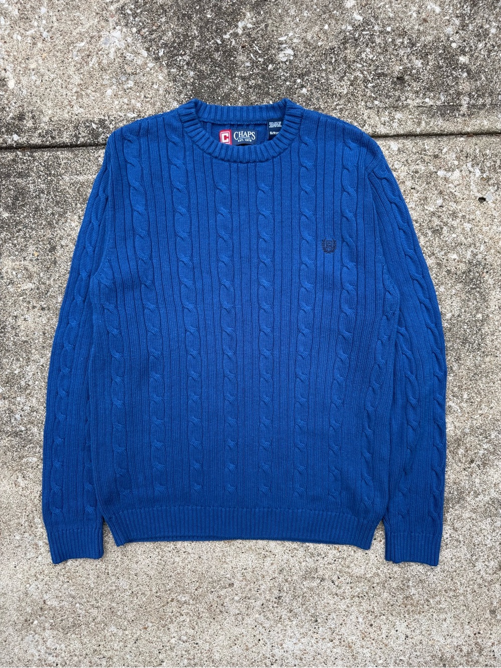 90s Royal Blue Cable Knit Champs Jumper